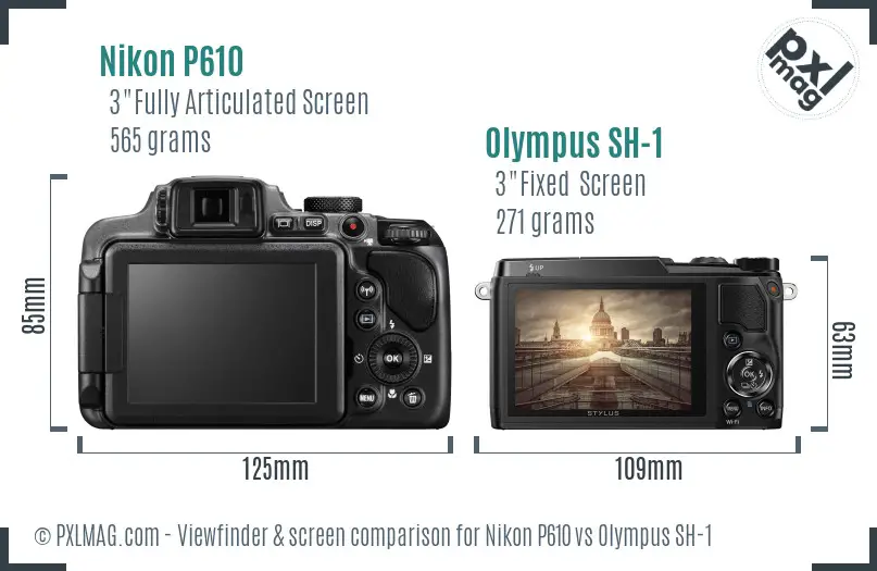 Nikon P610 vs Olympus SH-1 Screen and Viewfinder comparison Nikon P610 vs Olympus SH-1 Screen and Viewfinder comparison