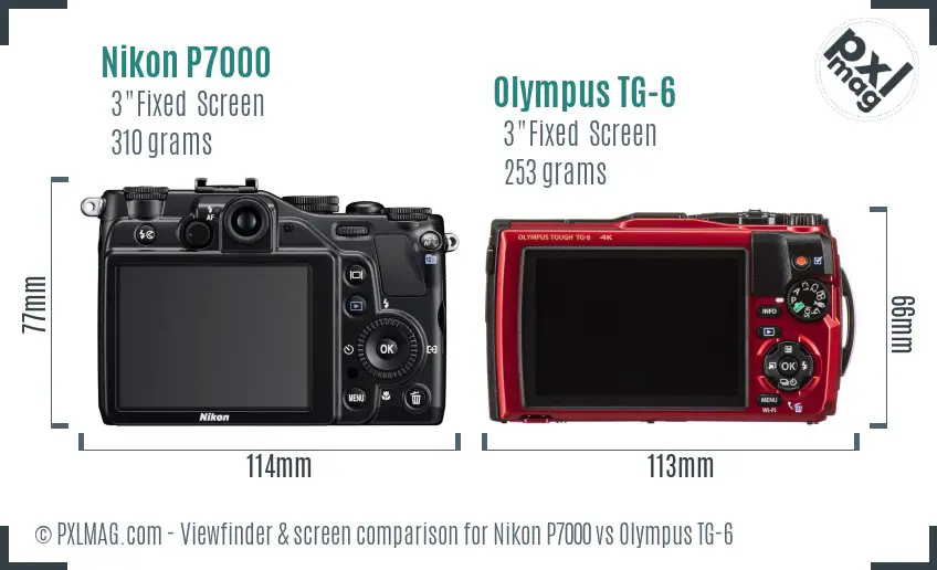 Nikon P7000 vs Olympus TG-6 Screen and Viewfinder comparison Nikon P7000 vs Olympus TG-6 Screen and Viewfinder comparison