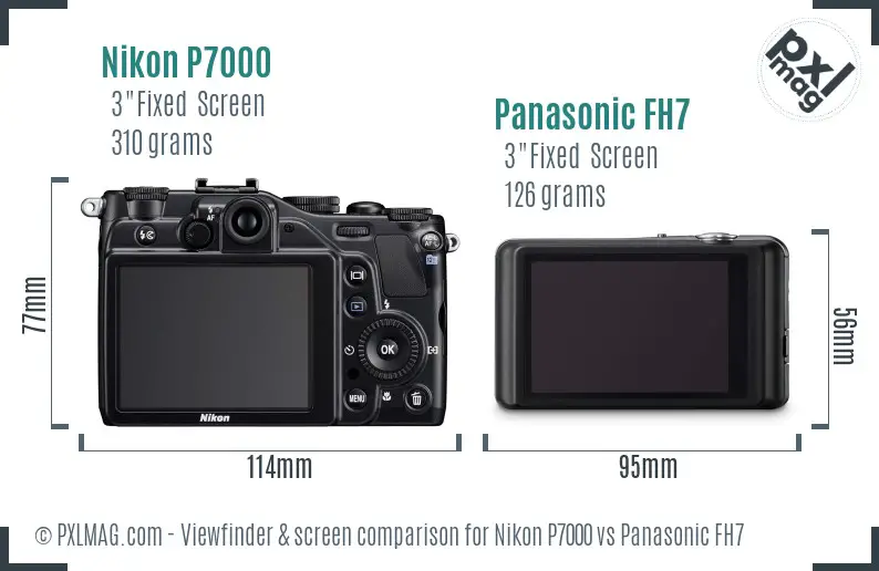 Nikon P7000 vs Panasonic FH7 Screen and Viewfinder comparison Nikon P7000 vs Panasonic FH7 Screen and Viewfinder comparison