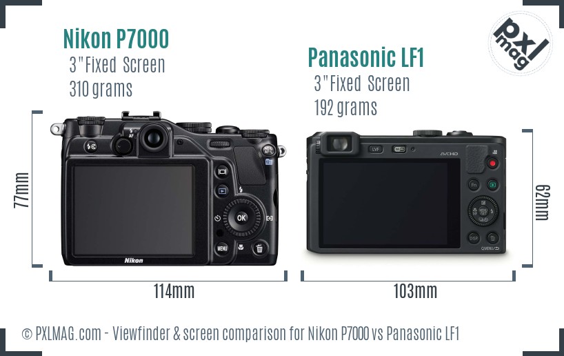 Nikon P7000 vs Panasonic LF1 Screen and Viewfinder comparison