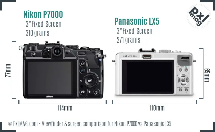 Nikon P7000 vs Panasonic LX5 Screen and Viewfinder comparison Nikon P7000 vs Panasonic LX5 Screen and Viewfinder comparison