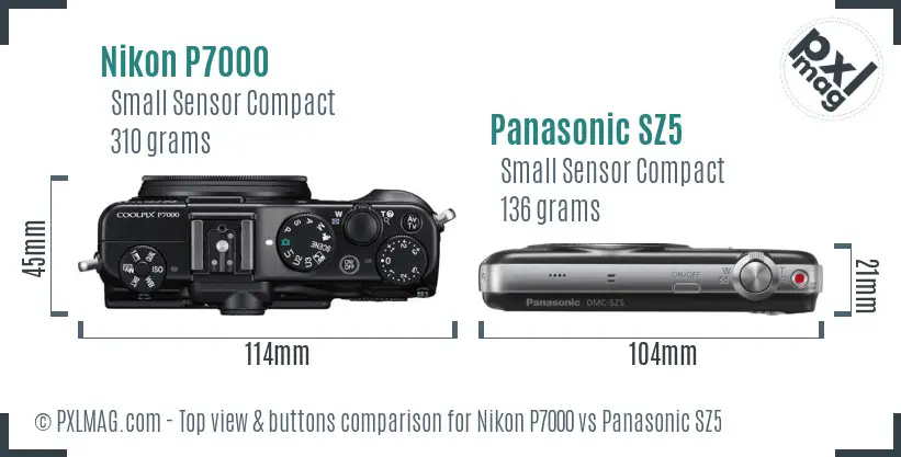 Top view design and control layout comparison