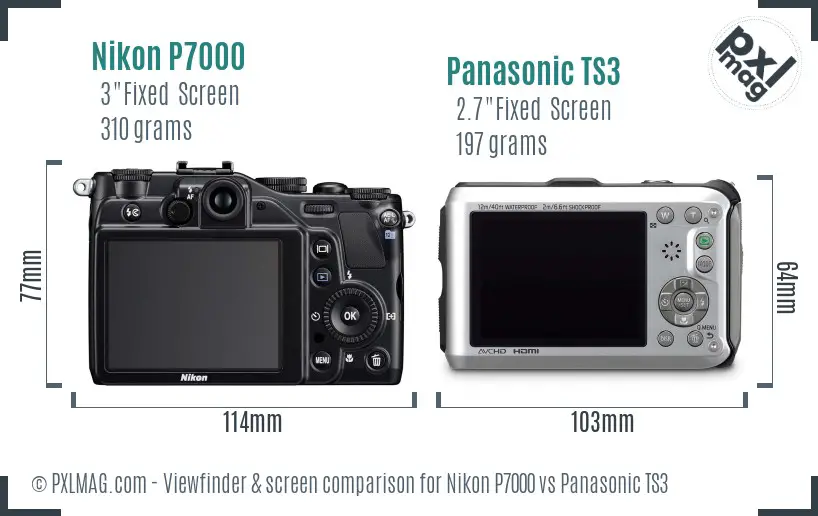 Nikon P7000 vs Panasonic TS3 Screen and Viewfinder comparison Nikon P7000 vs Panasonic TS3 Screen and Viewfinder comparison