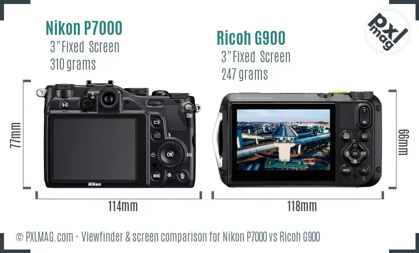 Nikon P7000 vs Ricoh G900 Screen and Viewfinder comparison Nikon P7000 vs Ricoh G900 Screen and Viewfinder comparison