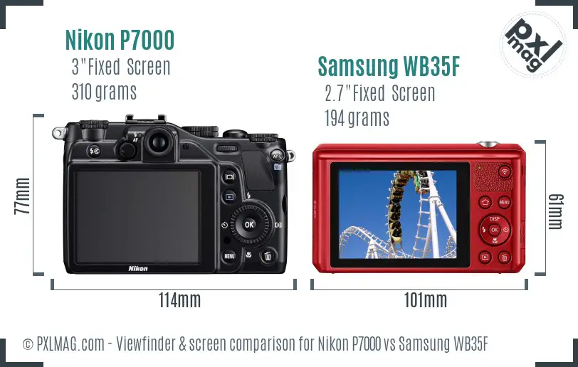 Nikon P7000 vs Samsung WB35F Screen and Viewfinder comparison Nikon P7000 vs Samsung WB35F Screen and Viewfinder comparison