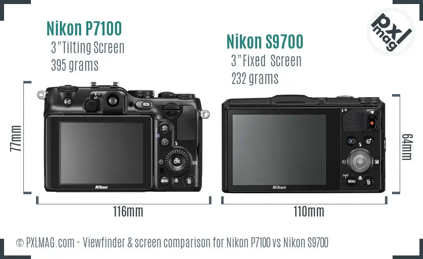 Nikon P7100 vs Nikon S9700 Screen and Viewfinder comparison Nikon P7100 vs Nikon S9700 Screen and Viewfinder comparison