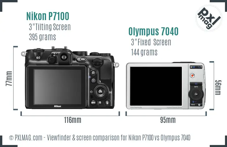 Nikon P7100 vs Olympus 7040 Screen and Viewfinder comparison Nikon P7100 vs Olympus 7040 Screen and Viewfinder comparison