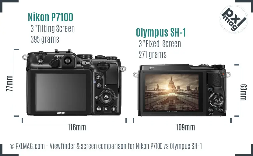 Nikon P7100 vs Olympus SH-1 Screen and Viewfinder comparison Nikon P7100 vs Olympus SH-1 Screen and Viewfinder comparison