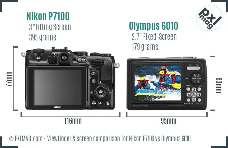 Nikon P7100 vs Olympus 6010 Screen and Viewfinder comparison Nikon P7100 vs Olympus 6010 Screen and Viewfinder comparison