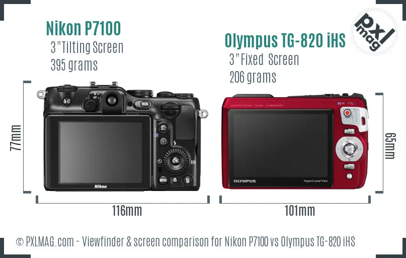 Nikon P7100 vs Olympus TG-820 iHS Screen and Viewfinder comparison Nikon P7100 vs Olympus TG-820 iHS Screen and Viewfinder comparison