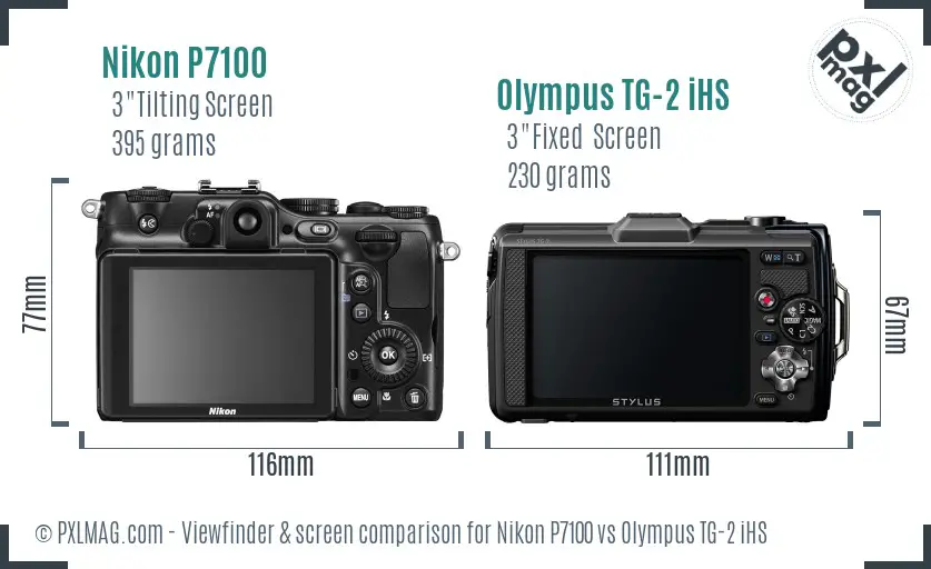 Nikon P7100 vs Olympus TG-2 iHS Screen and Viewfinder comparison