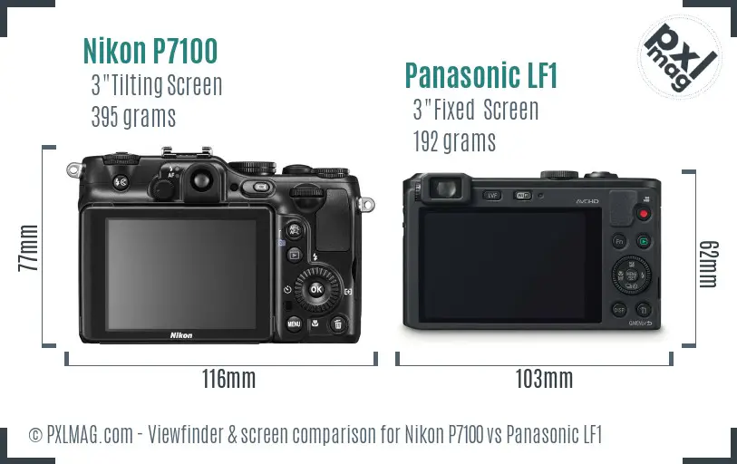 Nikon P7100 vs Panasonic LF1 Screen and Viewfinder comparison