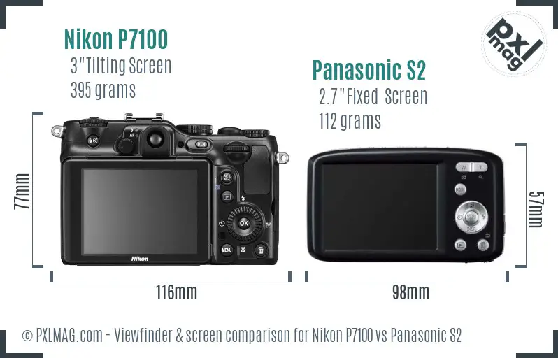 Nikon P7100 vs Panasonic S2 Screen and Viewfinder comparison