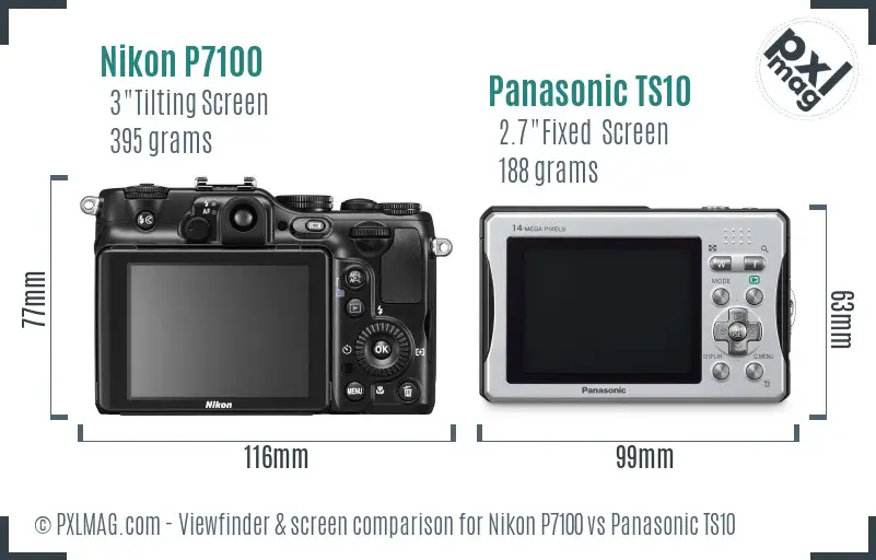 Nikon P7100 vs Panasonic TS10 Screen and Viewfinder comparison Nikon P7100 vs Panasonic TS10 Screen and Viewfinder comparison