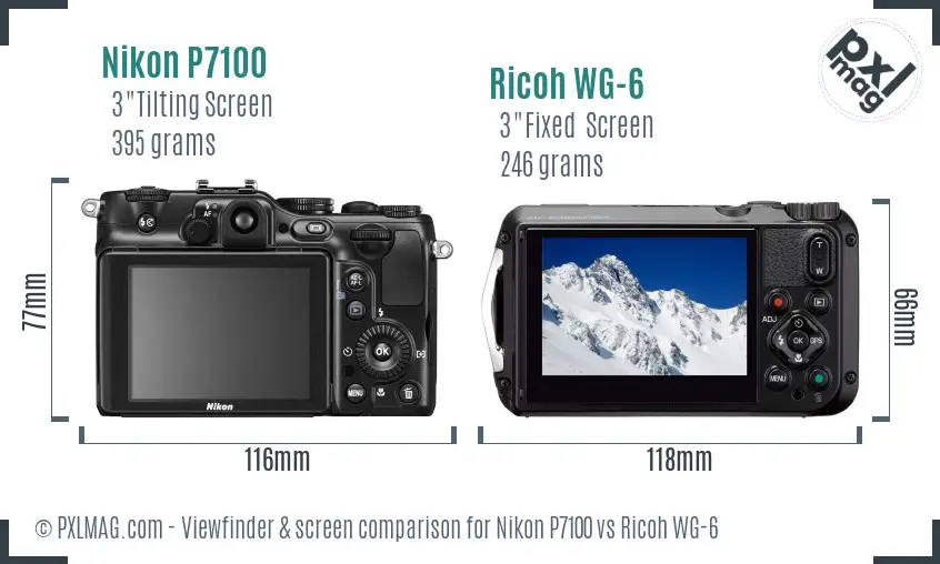 Nikon P7100 vs Ricoh WG-6 Screen and Viewfinder comparison Nikon P7100 vs Ricoh WG-6 Screen and Viewfinder comparison
