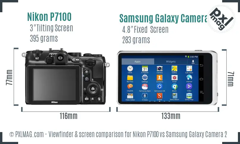 Nikon P7100 vs Samsung Galaxy Camera 2 Screen and Viewfinder comparison Nikon P7100 vs Samsung Galaxy Camera 2 Screen and Viewfinder comparison