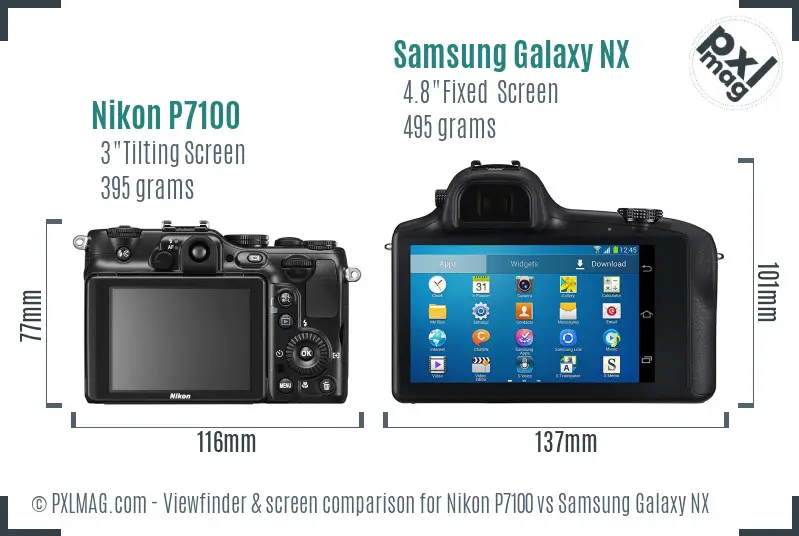 Nikon P7100 vs Samsung Galaxy NX Screen and Viewfinder comparison