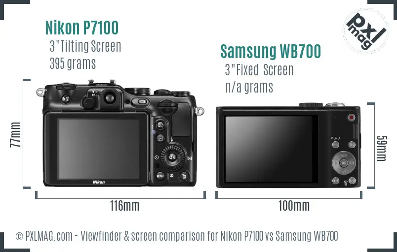 Nikon P7100 vs Samsung WB700 Screen and Viewfinder comparison Nikon P7100 vs Samsung WB700 Screen and Viewfinder comparison