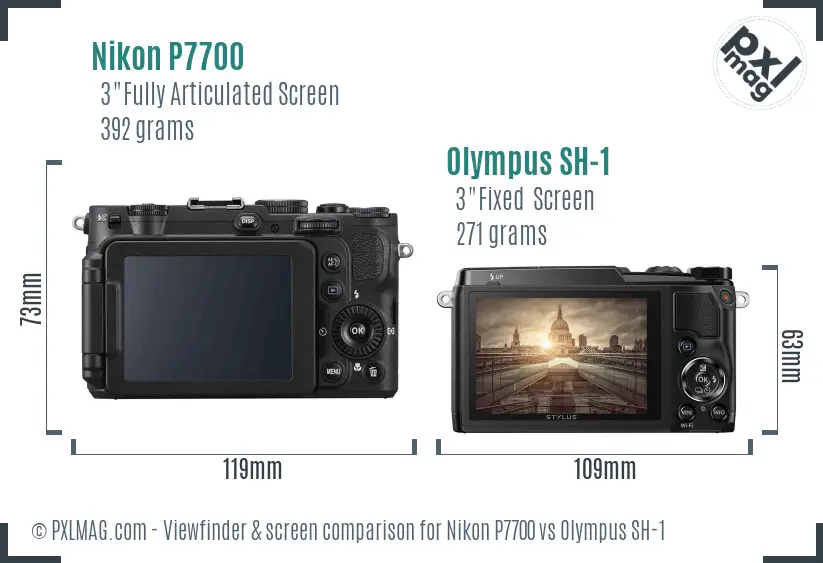 Nikon P7700 vs Olympus SH-1 Screen and Viewfinder comparison Nikon P7700 vs Olympus SH-1 Screen and Viewfinder comparison