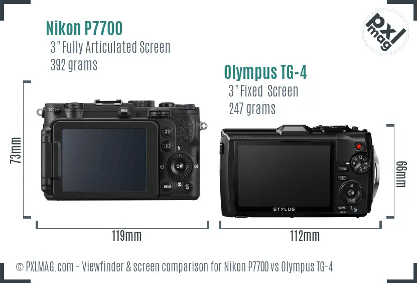 Nikon P7700 vs Olympus TG-4 Screen and Viewfinder comparison Nikon P7700 vs Olympus TG-4 Screen and Viewfinder comparison