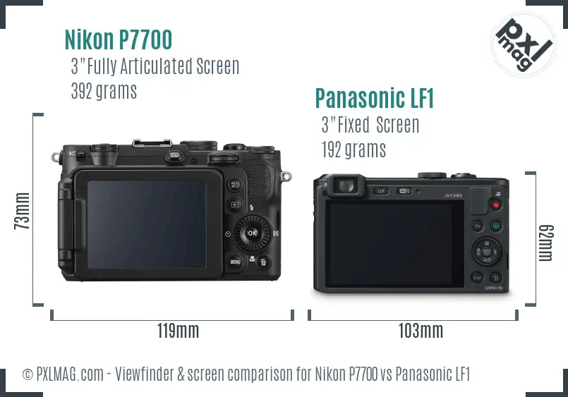 Nikon P7700 vs Panasonic LF1 Screen and Viewfinder comparison