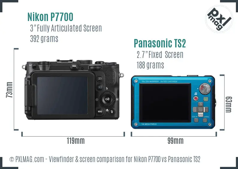 Nikon P7700 vs Panasonic TS2 Screen and Viewfinder comparison Nikon P7700 vs Panasonic TS2 Screen and Viewfinder comparison