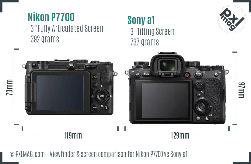 Nikon P7700 vs Sony a1 Screen and Viewfinder comparison Nikon P7700 vs Sony a1 Screen and Viewfinder comparison
