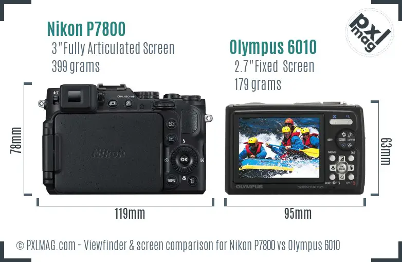 Nikon P7800 vs Olympus 6010 Screen and Viewfinder comparison Nikon P7800 vs Olympus 6010 Screen and Viewfinder comparison