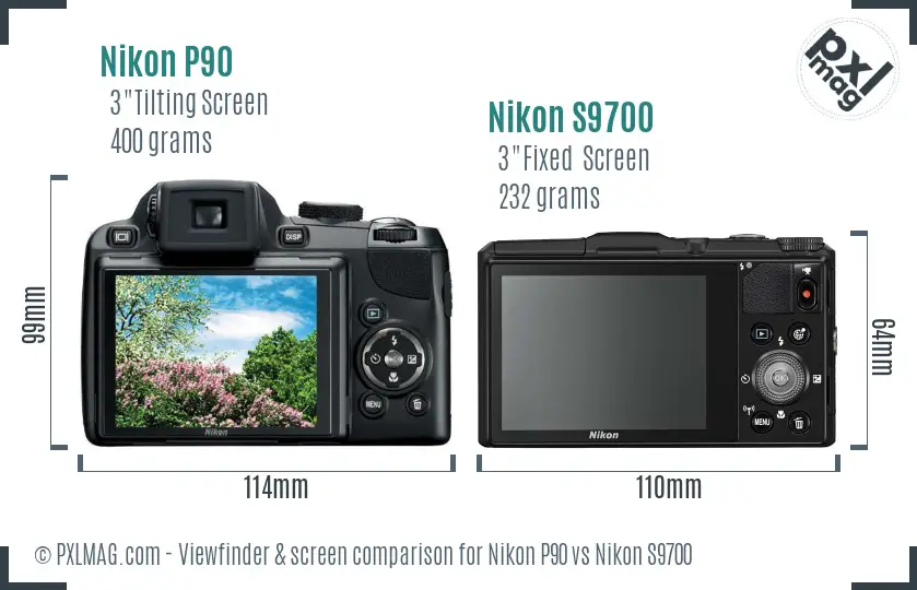 Nikon P90 vs Nikon S9700 Screen and Viewfinder comparison Nikon P90 vs Nikon S9700 Screen and Viewfinder comparison