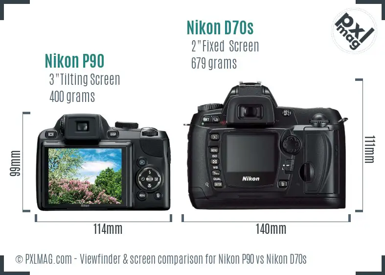 Nikon P90 vs Nikon D70s Screen and Viewfinder comparison Nikon P90 vs Nikon D70s Screen and Viewfinder comparison