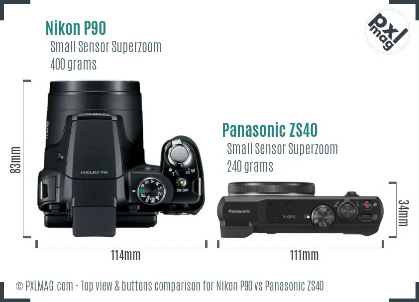 Top view design and control layout comparison