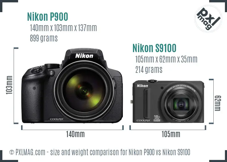 Comparing physical size and handling between Nikon P900 and Nikon S9100