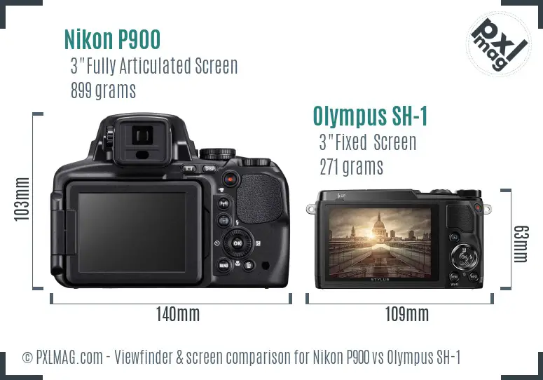 Nikon P900 vs Olympus SH-1 Screen and Viewfinder comparison Nikon P900 vs Olympus SH-1 Screen and Viewfinder comparison