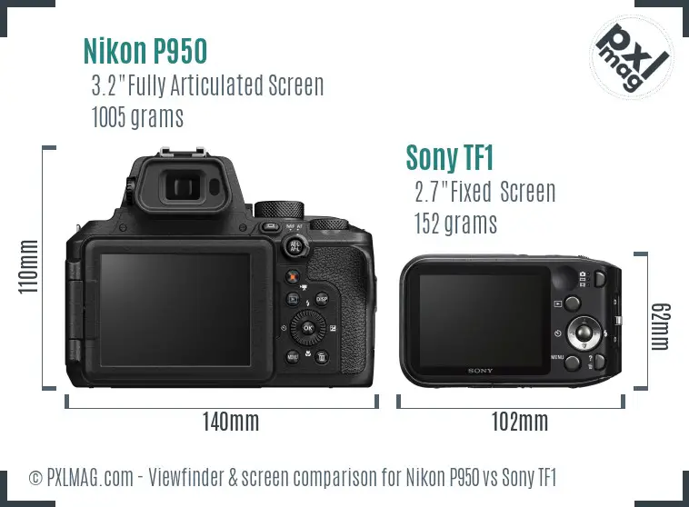 Nikon P950 vs Sony TF1 Screen and Viewfinder comparison
