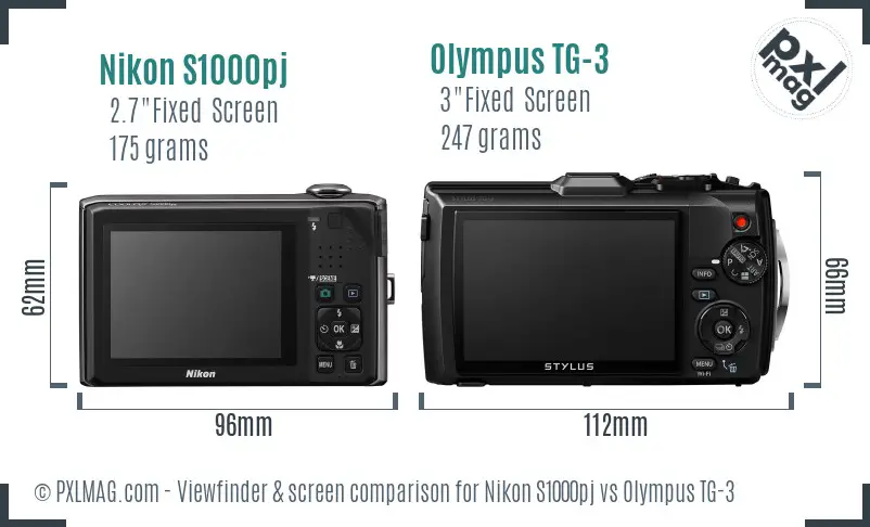 Nikon S1000pj vs Olympus TG-3 Screen and Viewfinder comparison Nikon S1000pj vs Olympus TG-3 Screen and Viewfinder comparison