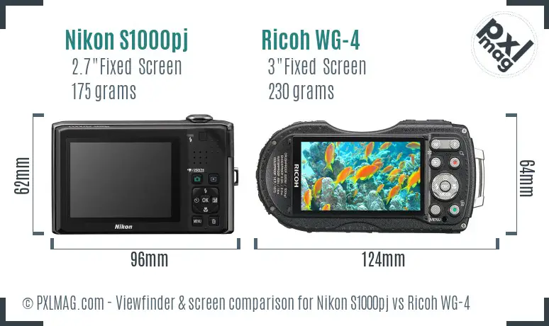 Nikon S1000pj vs Ricoh WG-4 Screen and Viewfinder comparison Nikon S1000pj vs Ricoh WG-4 Screen and Viewfinder comparison