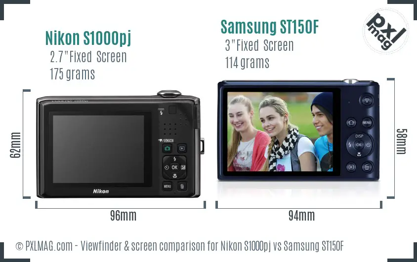 Nikon S1000pj vs Samsung ST150F Screen and Viewfinder comparison Nikon S1000pj vs Samsung ST150F Screen and Viewfinder comparison