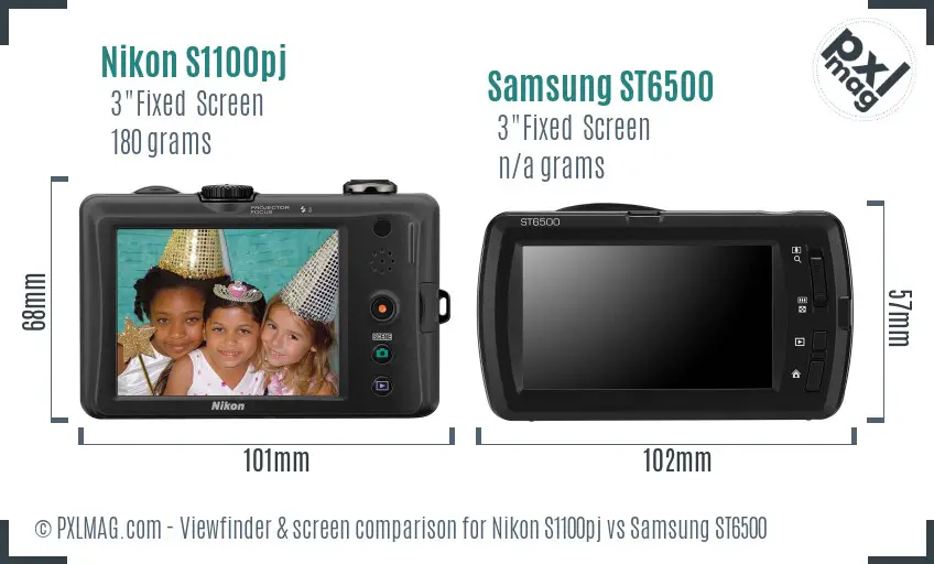Nikon S1100pj vs Samsung ST6500 Screen and Viewfinder comparison Nikon S1100pj vs Samsung ST6500 Screen and Viewfinder comparison