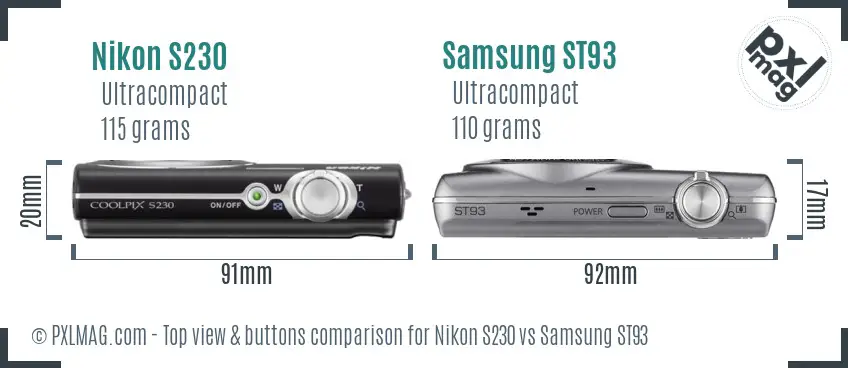 Top view design and control layout comparison