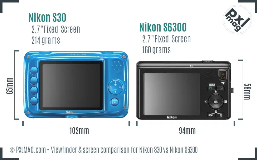Nikon S30 vs Nikon S6300 Screen and Viewfinder comparison Nikon S30 vs Nikon S6300 Screen and Viewfinder comparison
