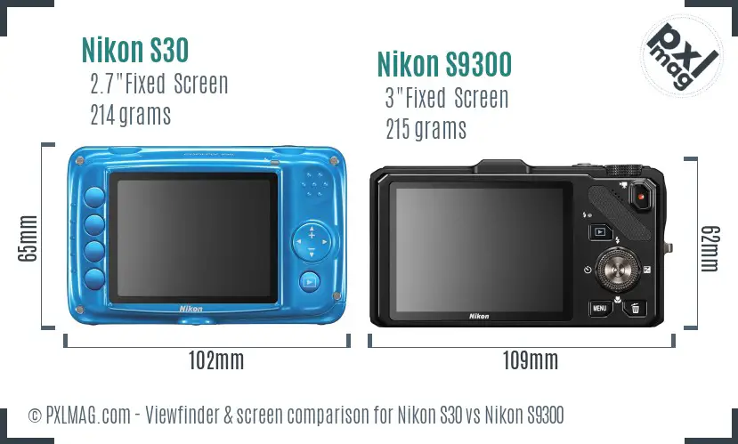 Nikon S30 vs Nikon S9300 Screen and Viewfinder comparison Nikon S30 vs Nikon S9300 Screen and Viewfinder comparison