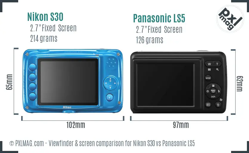 Nikon S30 vs Panasonic LS5 Screen and Viewfinder comparison Nikon S30 vs Panasonic LS5 Screen and Viewfinder comparison