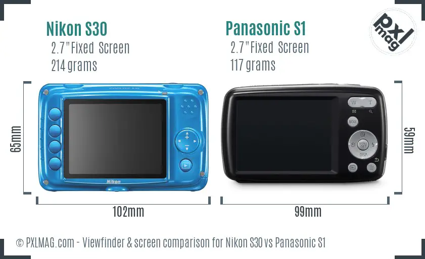 Nikon S30 vs Panasonic S1 Screen and Viewfinder comparison Nikon S30 vs Panasonic S1 Screen and Viewfinder comparison