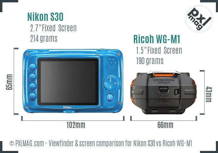 Nikon S30 vs Ricoh WG-M1 Screen and Viewfinder comparison Nikon S30 vs Ricoh WG-M1 Screen and Viewfinder comparison