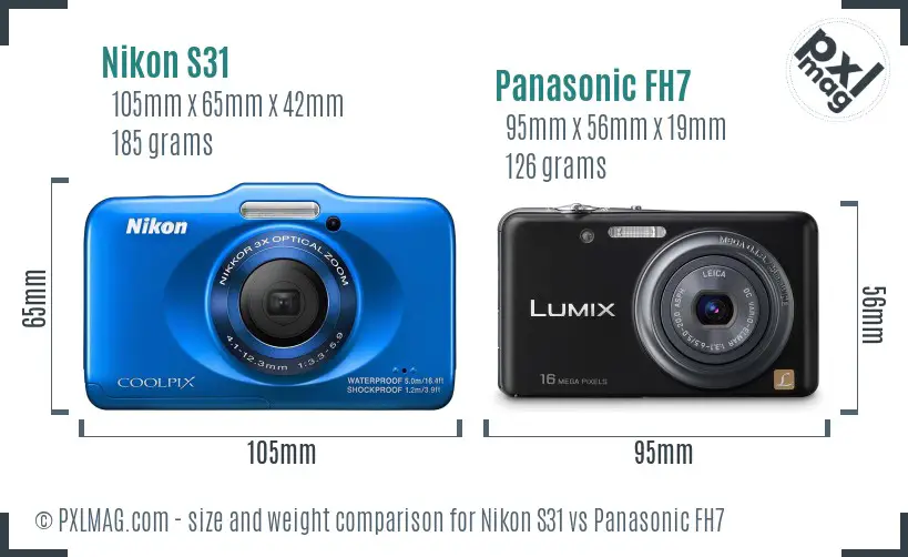 Nikon S31 vs Panasonic FH7 size comparison Nikon S31 vs Panasonic FH7 size comparison