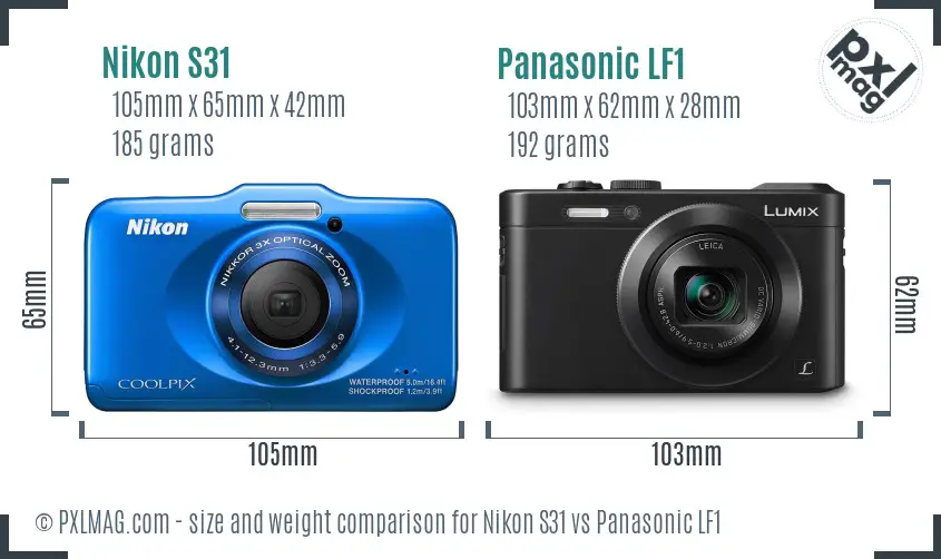 Nikon S31 vs Panasonic LF1 size comparison Nikon S31 vs Panasonic LF1 size comparison