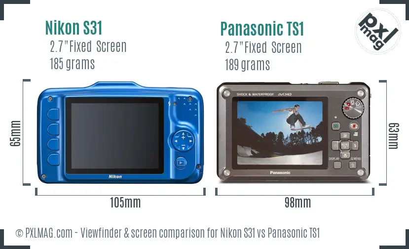 Nikon S31 vs Panasonic TS1 Screen and Viewfinder comparison Nikon S31 vs Panasonic TS1 Screen and Viewfinder comparison