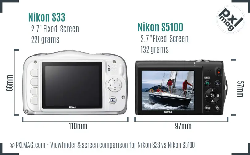 Nikon S33 vs Nikon S5100 Screen and Viewfinder comparison Nikon S33 vs Nikon S5100 Screen and Viewfinder comparison
