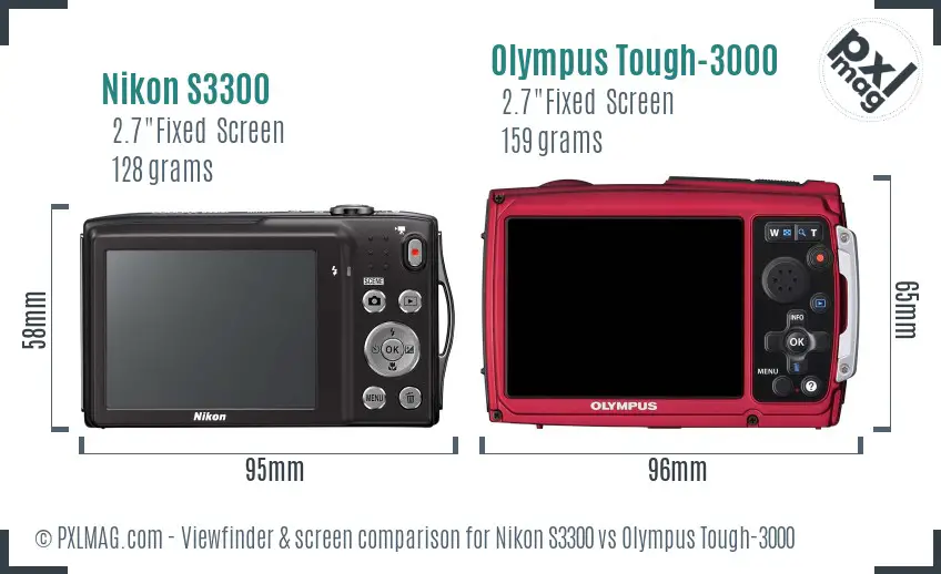 Nikon S3300 vs Olympus Tough-3000 Screen and Viewfinder comparison Nikon S3300 vs Olympus Tough-3000 Screen and Viewfinder comparison