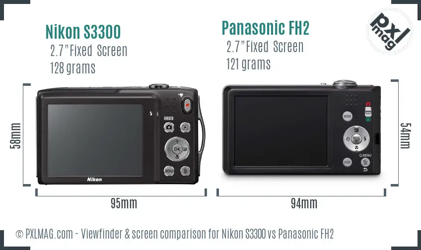 Nikon S3300 vs Panasonic FH2 Screen and Viewfinder comparison Nikon S3300 vs Panasonic FH2 Screen and Viewfinder comparison